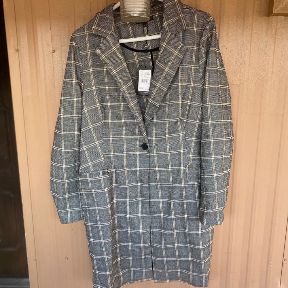 Adrianna papell jacquard long topper jacket